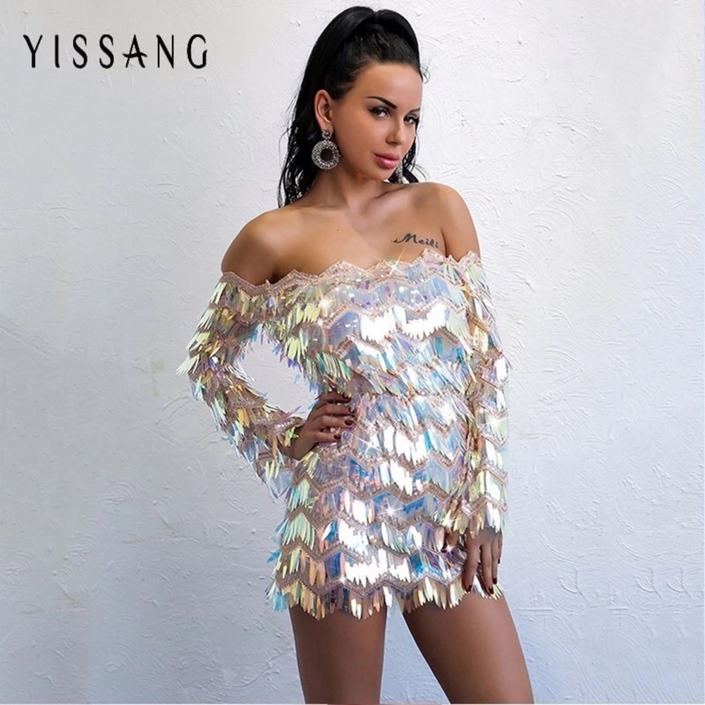 Elegant Club Party Short Strappless Long sleeve